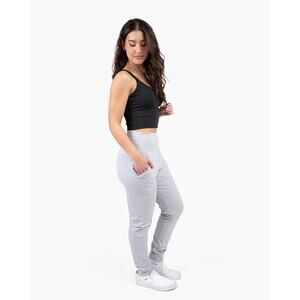 Buddha Pants Womens Cotton Elastic Waist Big Sur Harem Jogger Pants Ash Grey